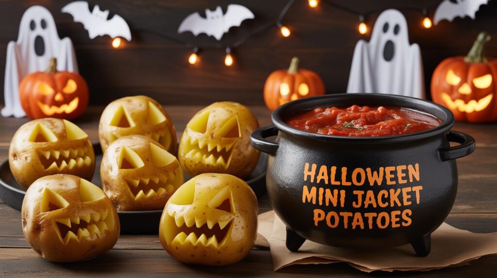 🎃 Halloween Mini Jacket Potatoes – Easy & Spooky Party Snack Recipe