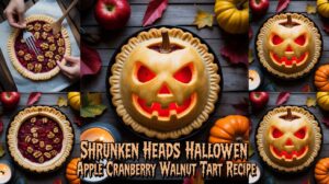Read more about the article 🎃 Shrunken Heads Halloween Apple Cranberry Walnut Tart Recipe